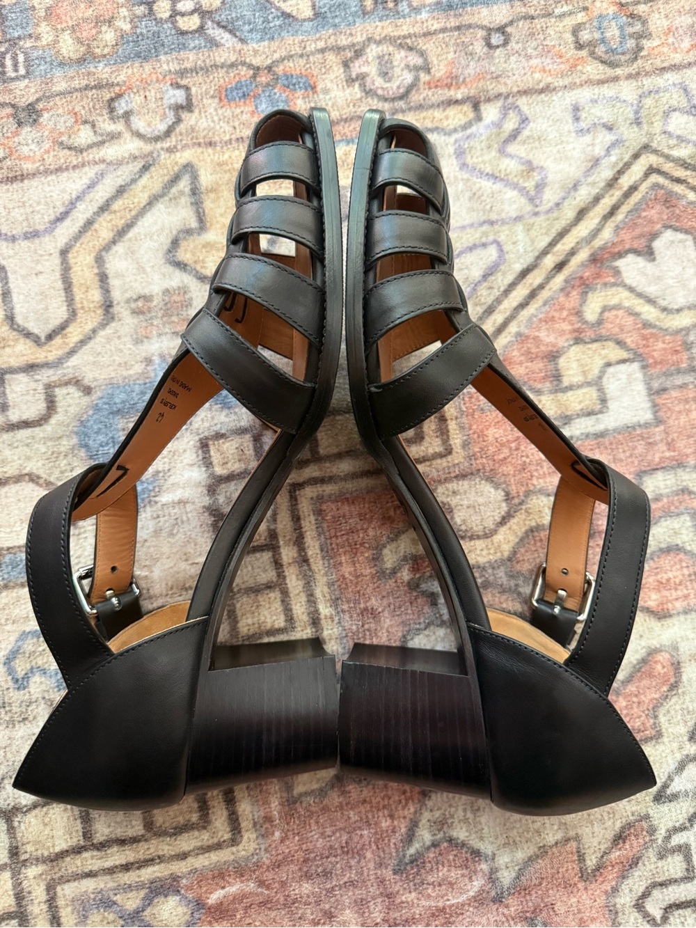 Church’s Women’s Black Kelsey 50 Leather Heeled Sandals EU 42 US 10.5–11 - Picture 9 of 11